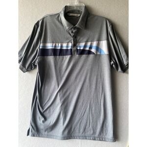 Travis Mathew Shirt Men's L Gray Polo Golf Tee Classic Logo Collared #2222